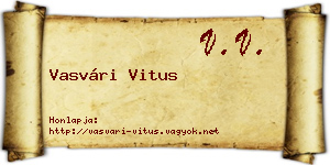 Vasvári Vitus névjegykártya